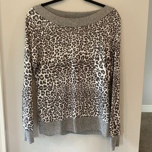 Gray Tone Leopard Print Top